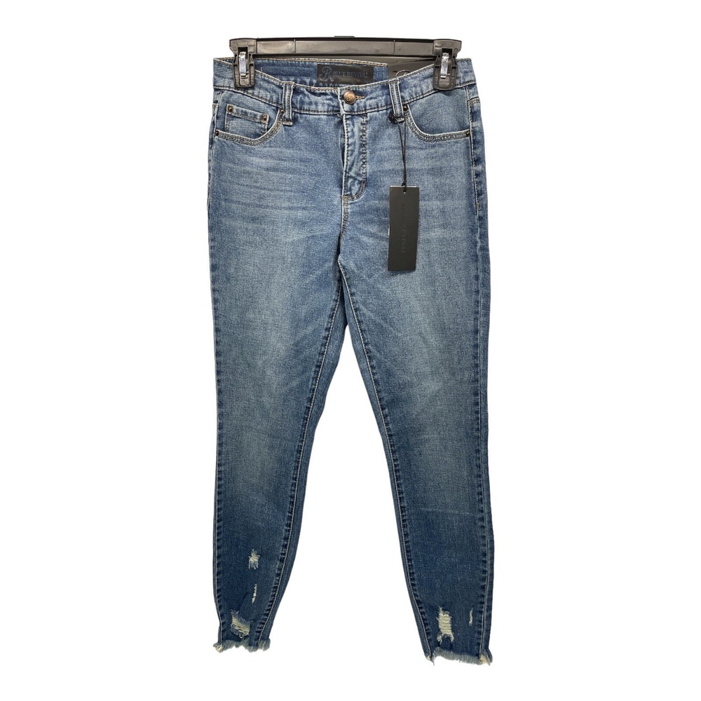 Blue Revival Women's /Junior Size 26 Distressed Look Blue Jean Pants